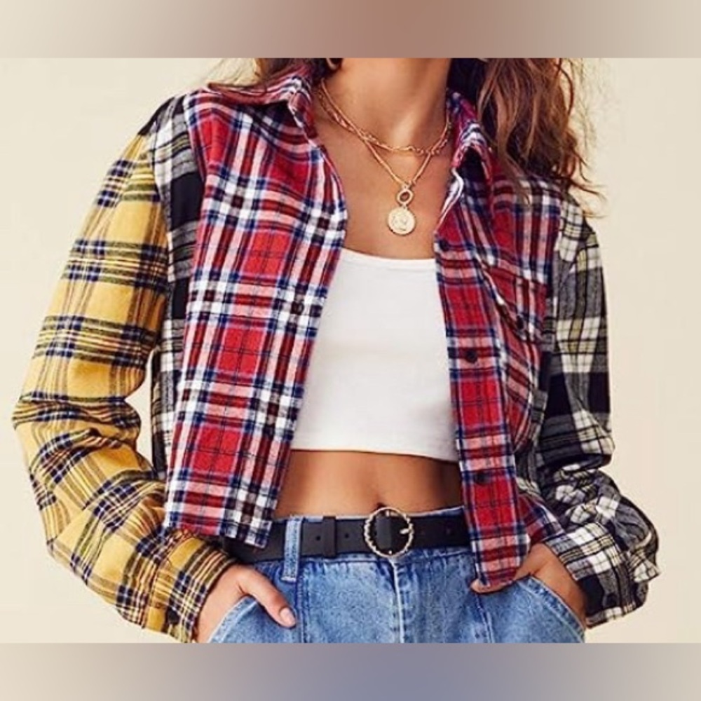 Retro crop top flannel